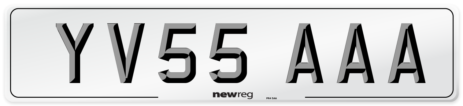 YV55 AAA Number Plate from New Reg